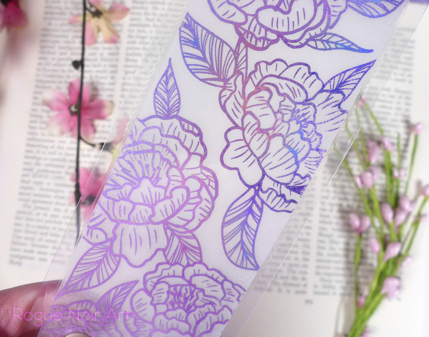 Peony Flower Bookmark - Foil and Vellum