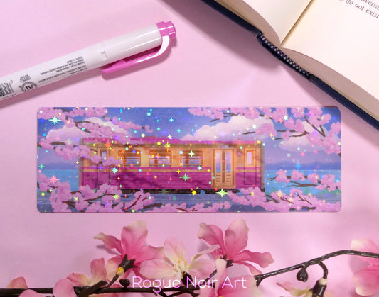 Cherry Blossom Holographic Bookmark