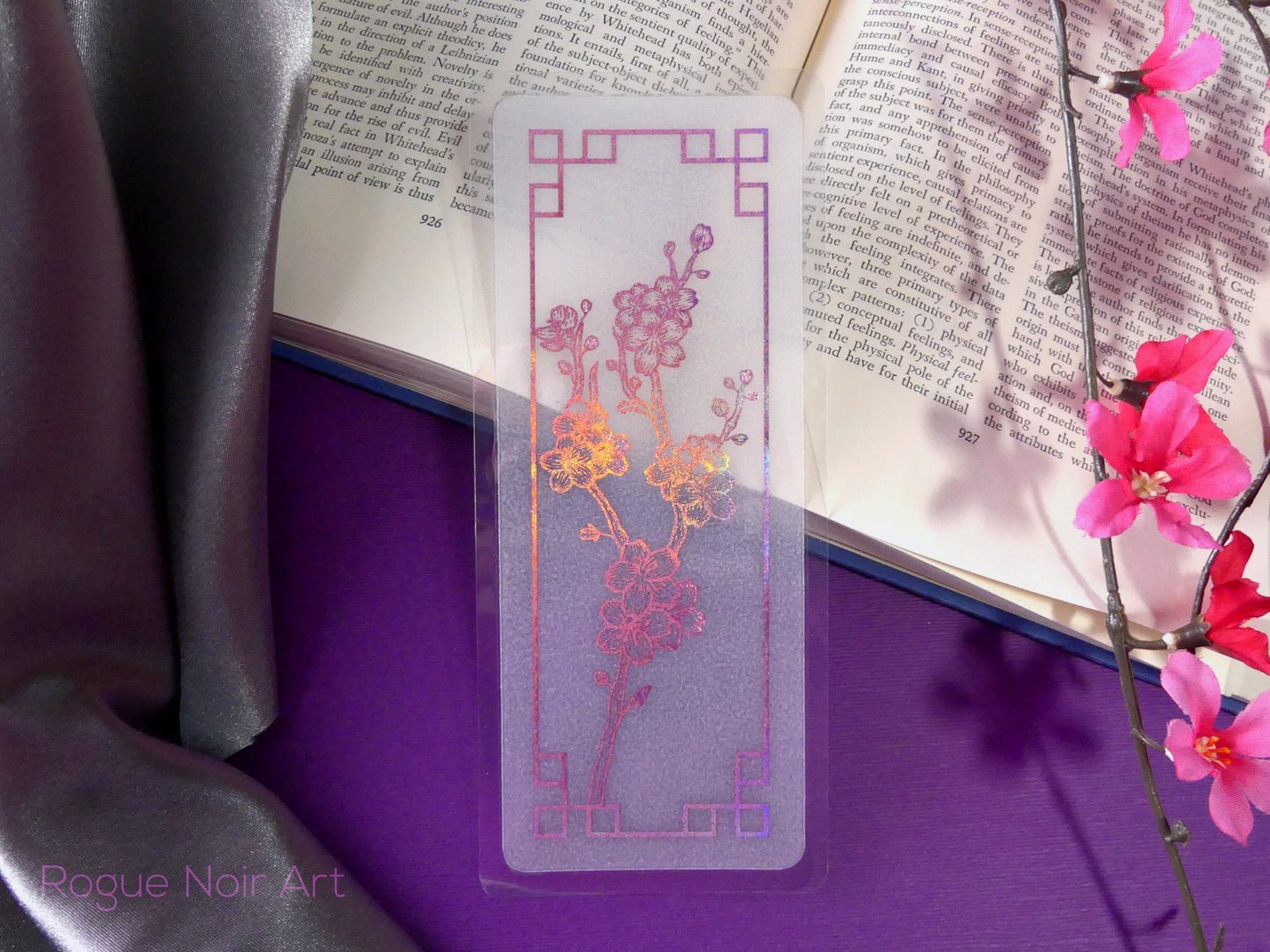 Sakura Foil Bookmark | Holographic Silver, Magenta, Pink, or Lilac