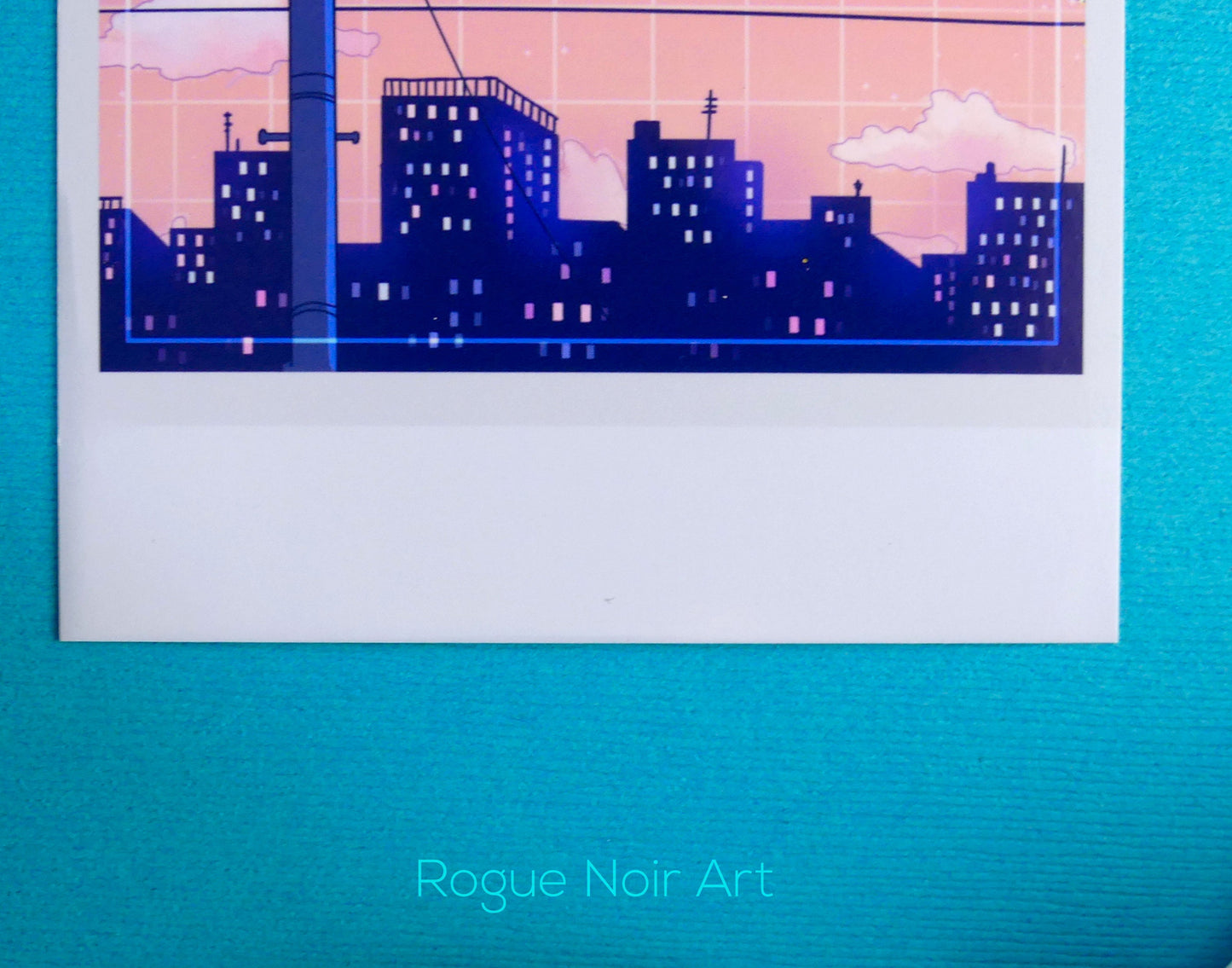 Polaroid Art Print: Lofi City (Peach Edition)