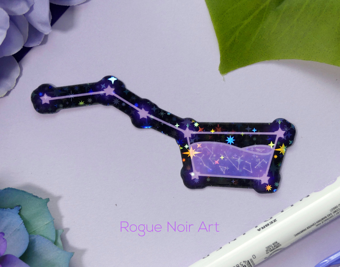 Holographic Star Sticker: Liquid Constellation