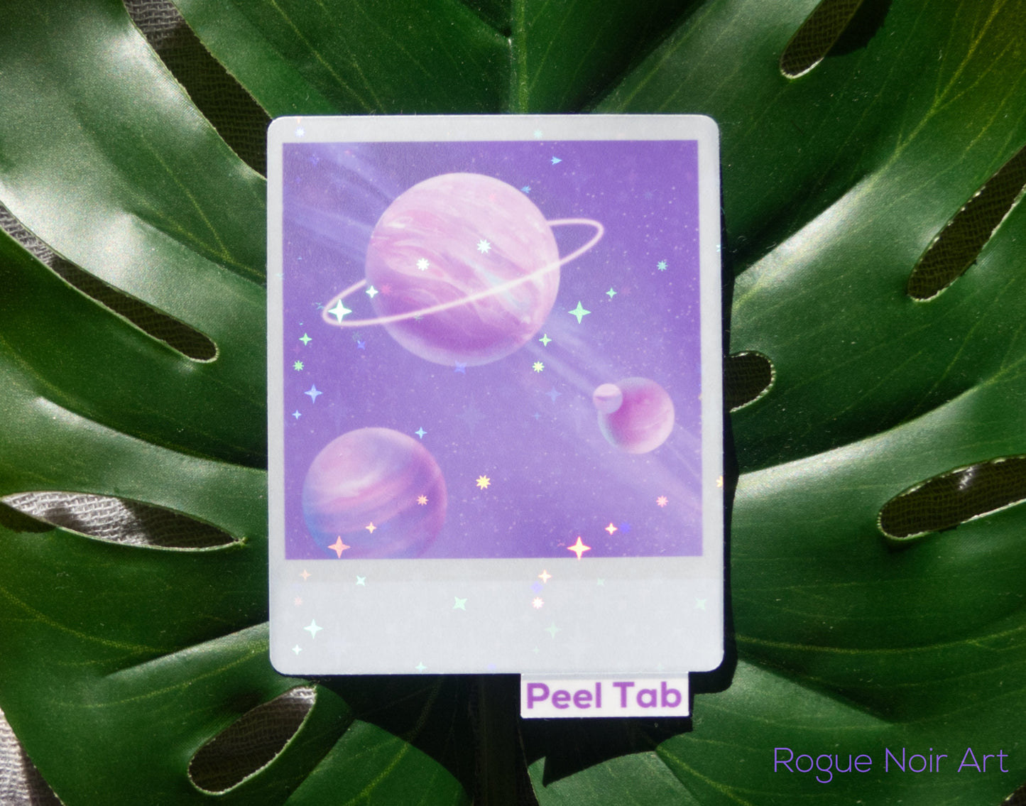 Holographic Aesthetic Sticker: Pastel Planets