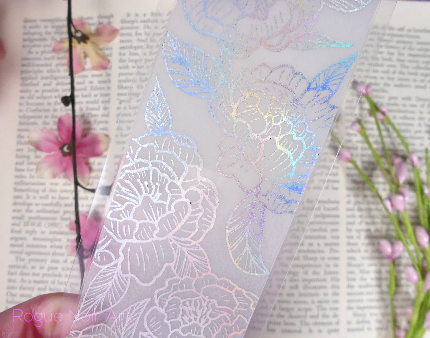 Peony Flower Bookmark - Holographic