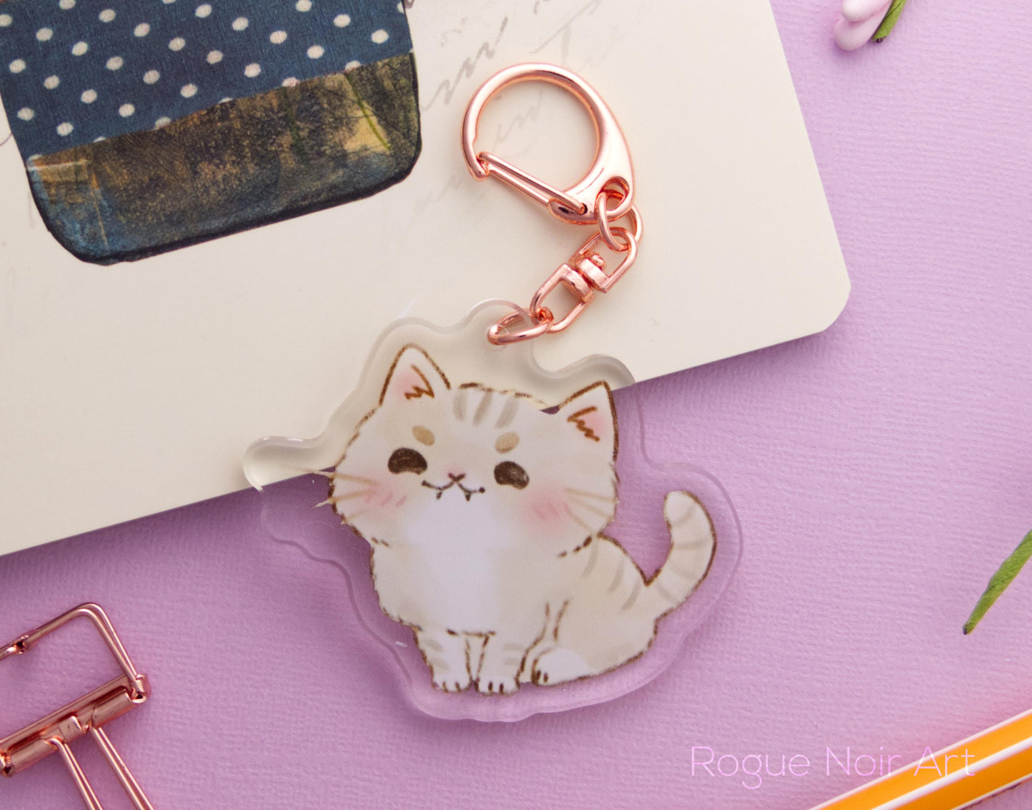 Cute Cat Acrylic Keychain