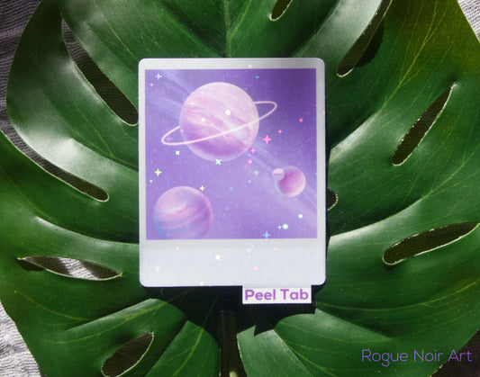 Holographic Aesthetic Sticker: Pastel Planets