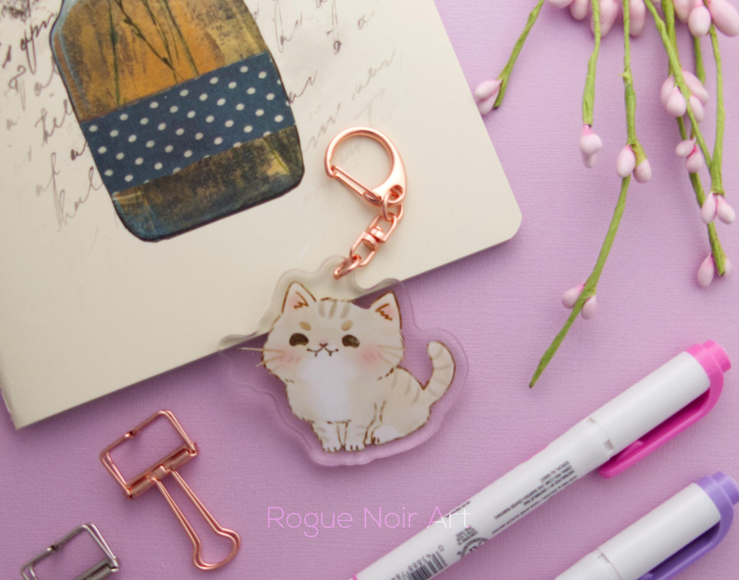 Cute Cat Acrylic Keychain
