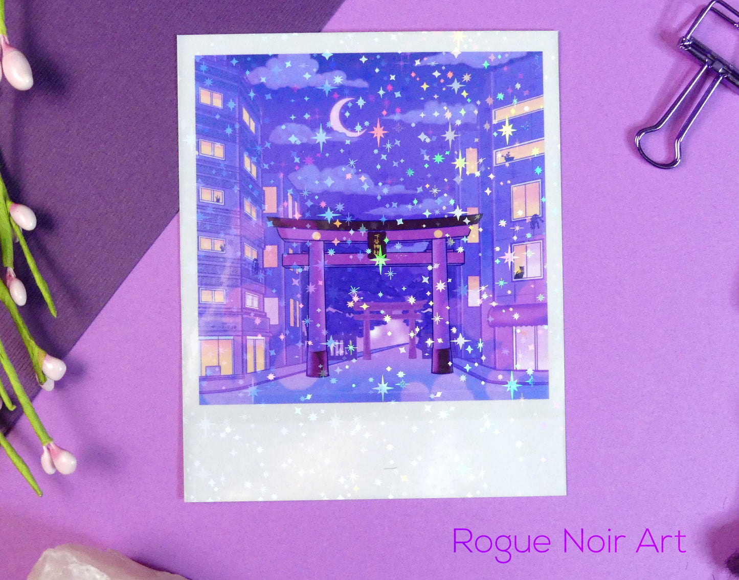 Holographic Polaroid Art Print: Tokyo Torii Gate