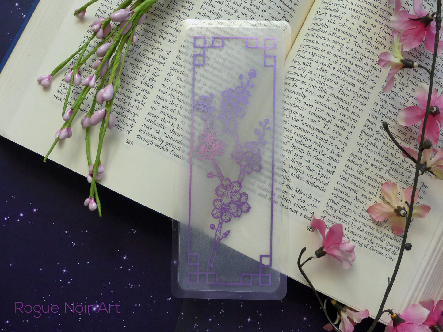 Sakura Foil Bookmark | Holographic Silver, Magenta, Pink, or Lilac