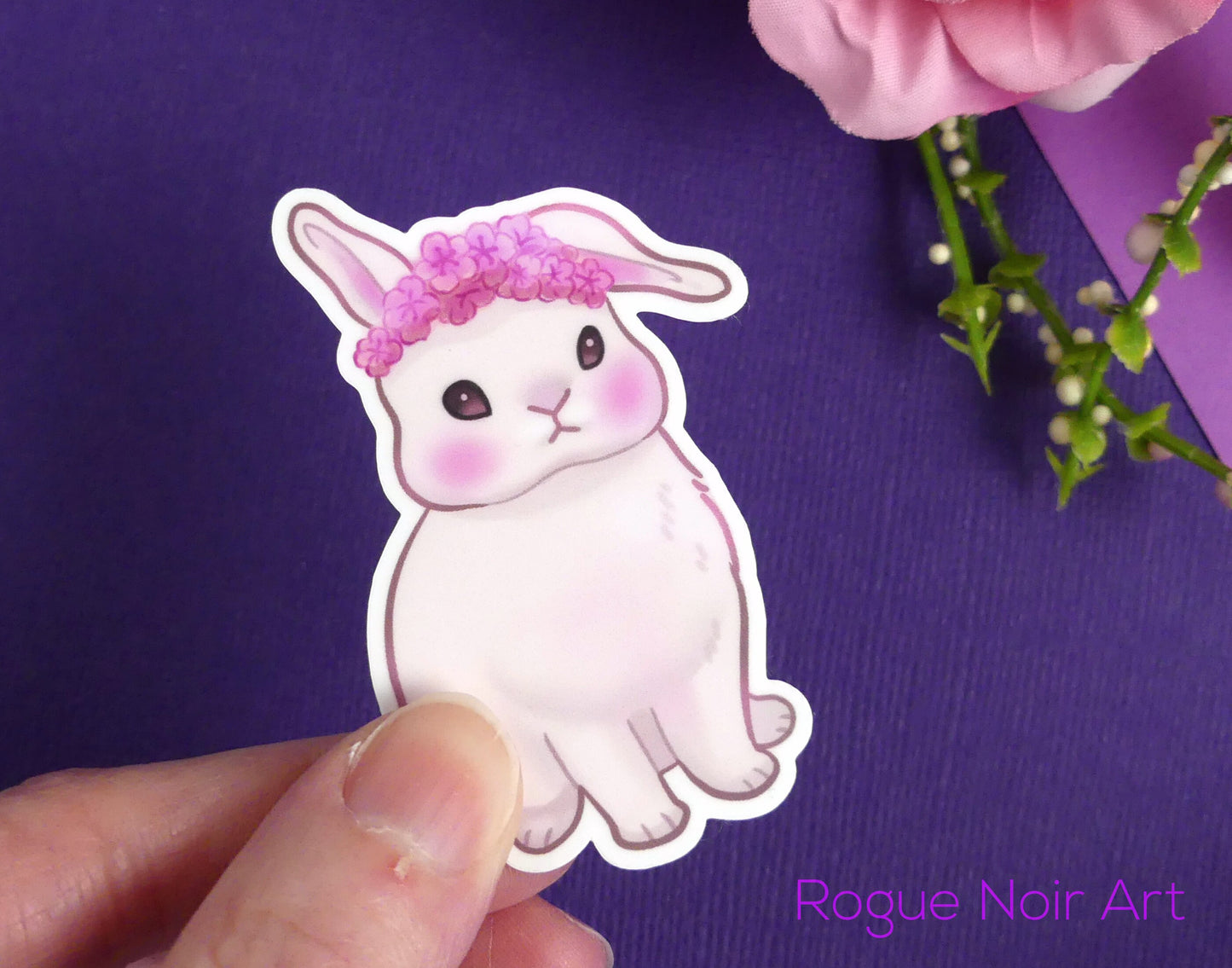 Cute Bunny Stickers: Holographic or Matte
