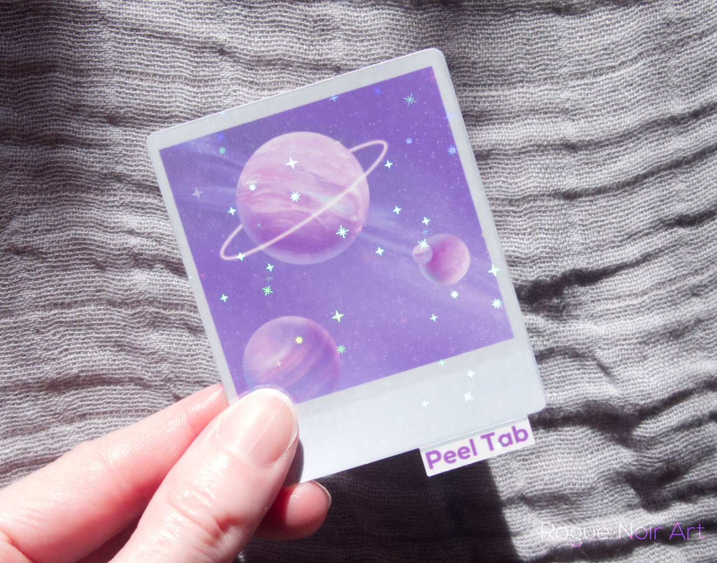 Holographic Aesthetic Sticker: Pastel Planets