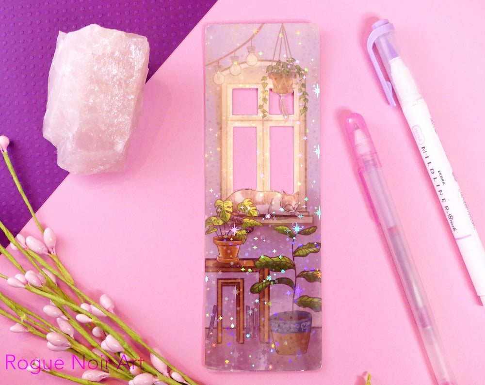 Lofi Cat Holographic Bookmark